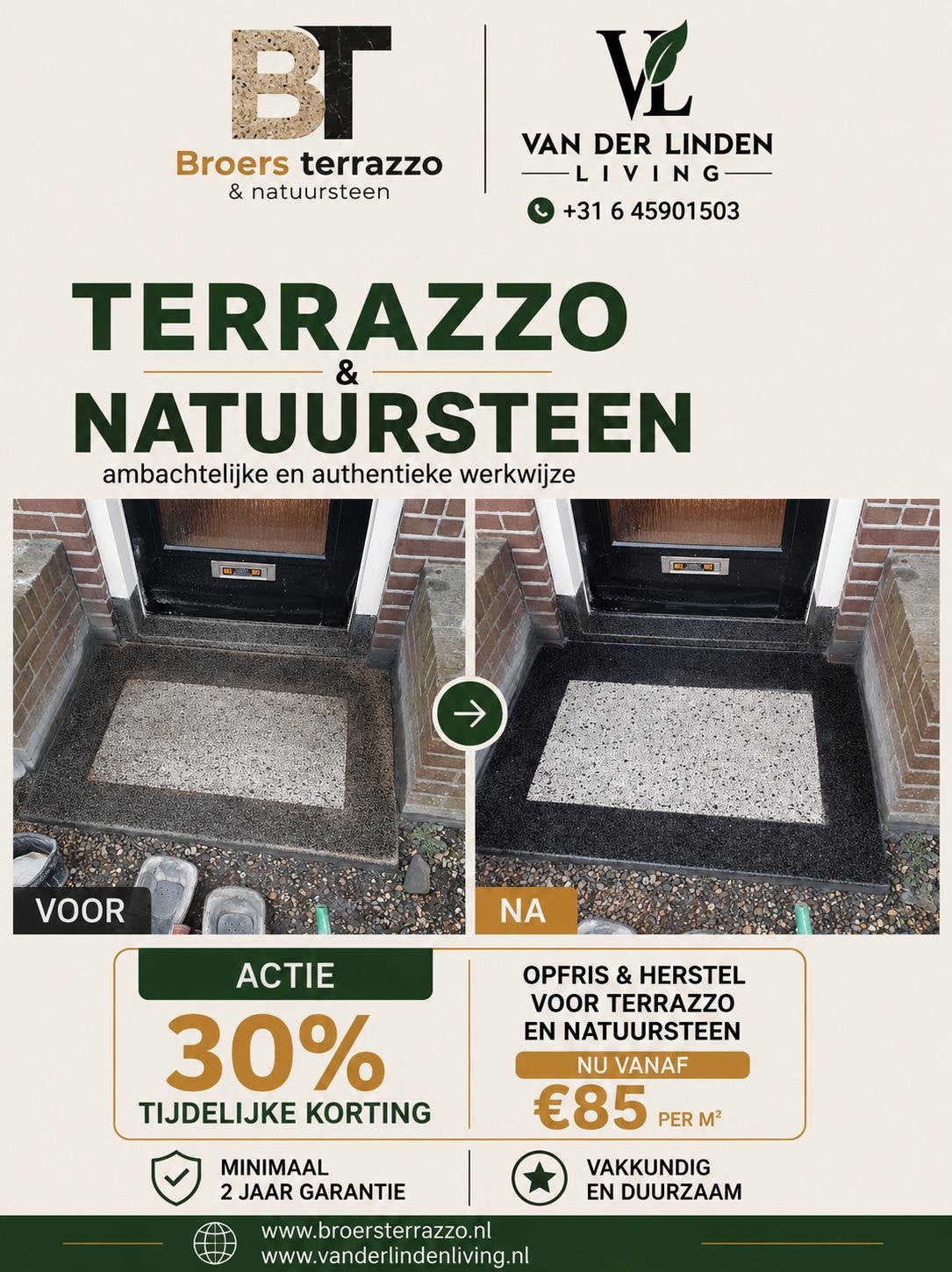 Terrazzo en Granito vloeren restauratie, Ophalen, Nieuw