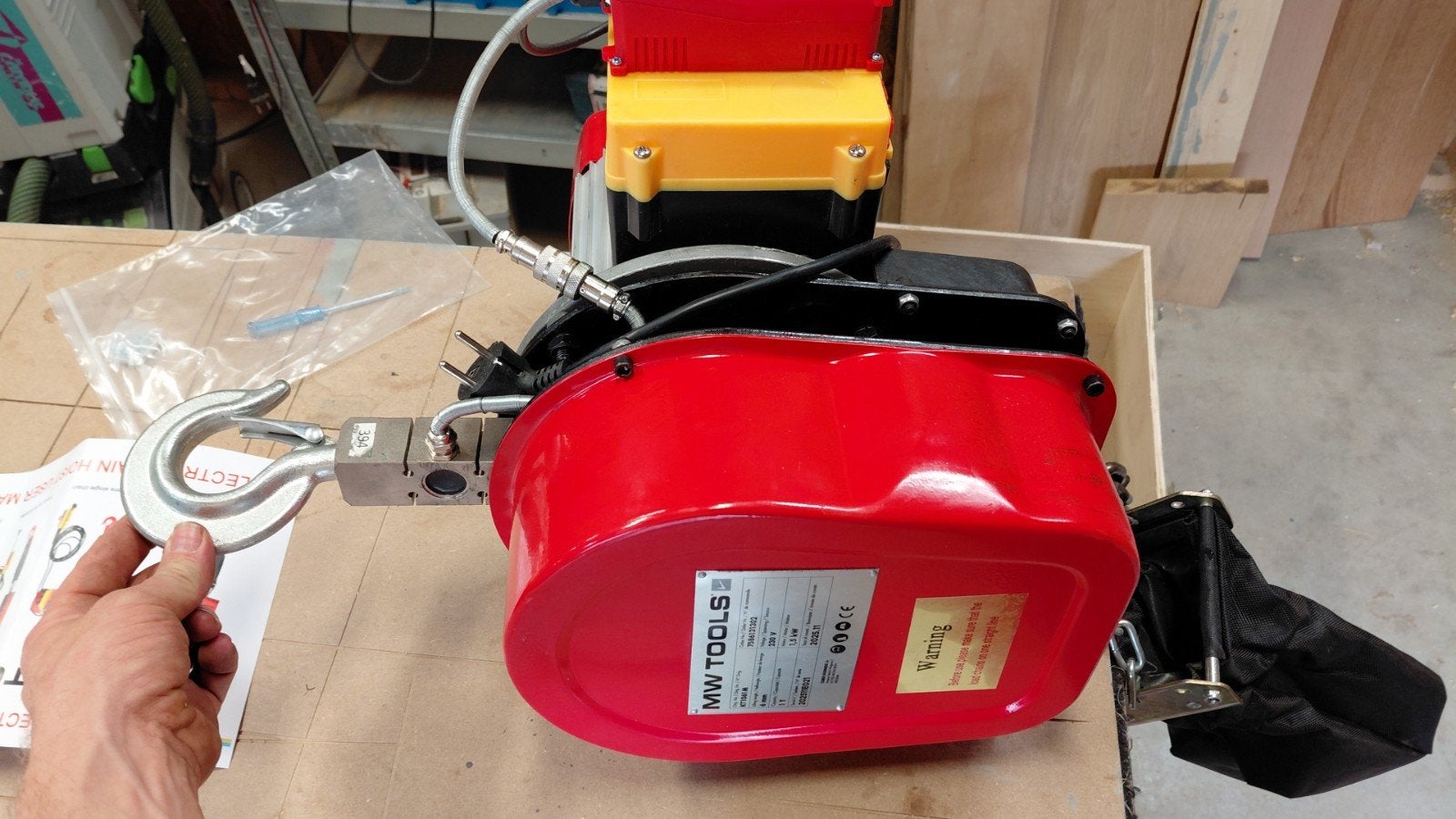 Kettingtakel 1 ton 220 volt, Ophalen, Nieuw, Elektrisch