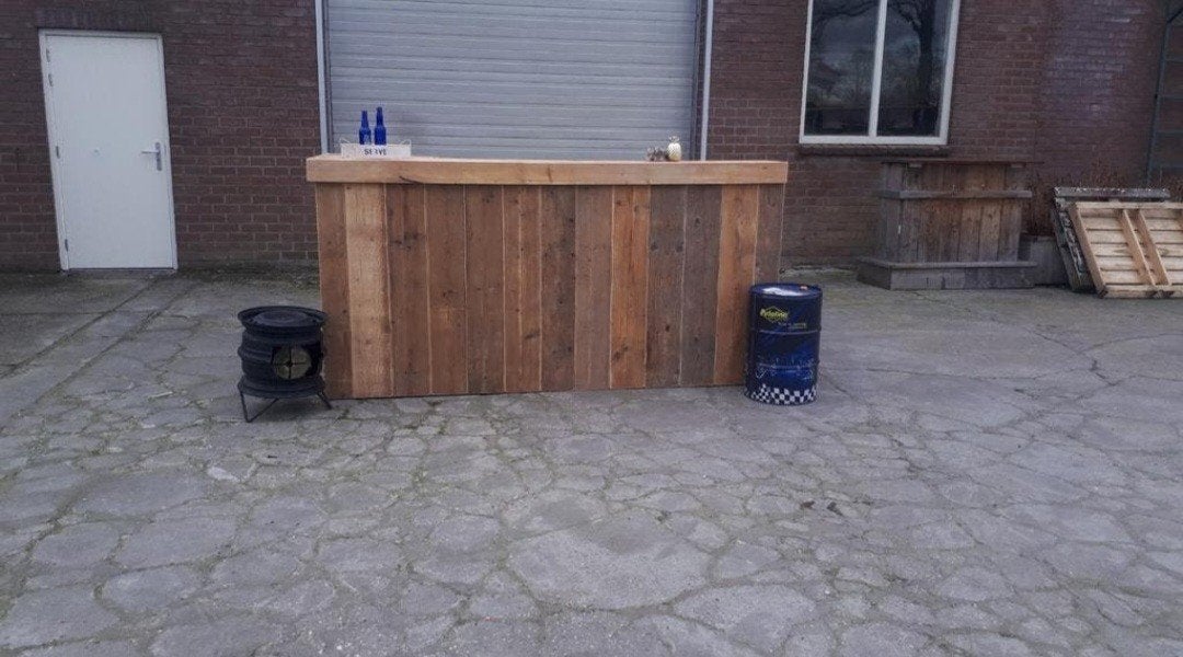 Steigerhouten balie/ bar / toonbank van gebruikt steigerhout, Ophalen of Verzenden