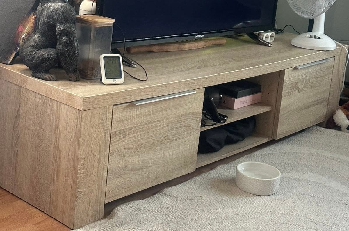 Modern TV-meubel met opbergruimte, Ophalen, Gebruikt, 100 tot 150 cm, Minder dan 100 cm