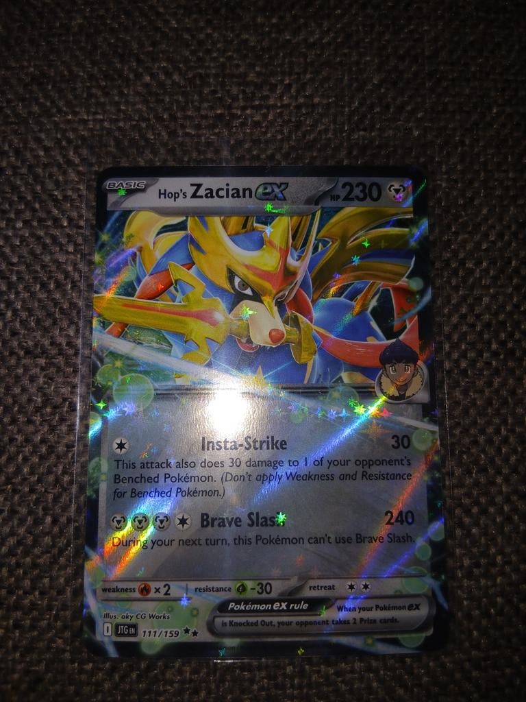 Hop's Zacian EX Pokémon Kaart 111/159, Ophalen of Verzenden, Zo goed als nieuw, Losse kaart, Foil