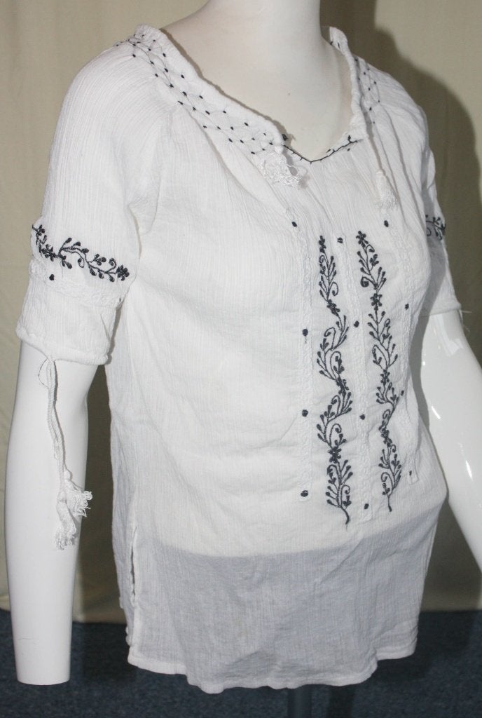 Leuke witte zomerse blouse, mt 38, ZGAN, Ophalen of Verzenden, Zo goed als nieuw, Maat 38/40 (M), Wit