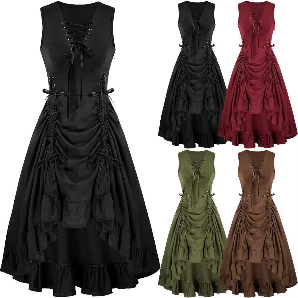 Dames mouwloze renaissance korsetjurk, Verzenden, Nieuw, Pak of Jurk