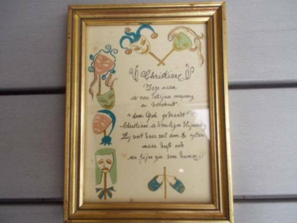 Klein "schilderijtje" gedichtje “Christiane”, Ophalen of Verzenden, Zo goed als nieuw