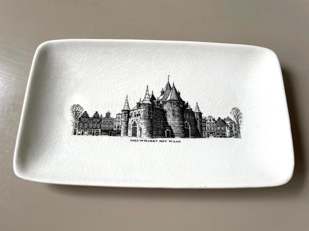 Schaaltje Nieuwmarkt met Waag, Antiek en Kunst, Ophalen of Verzenden