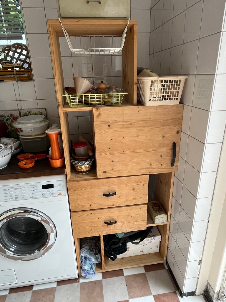 Houten opbergkast, Ophalen, Gebruikt