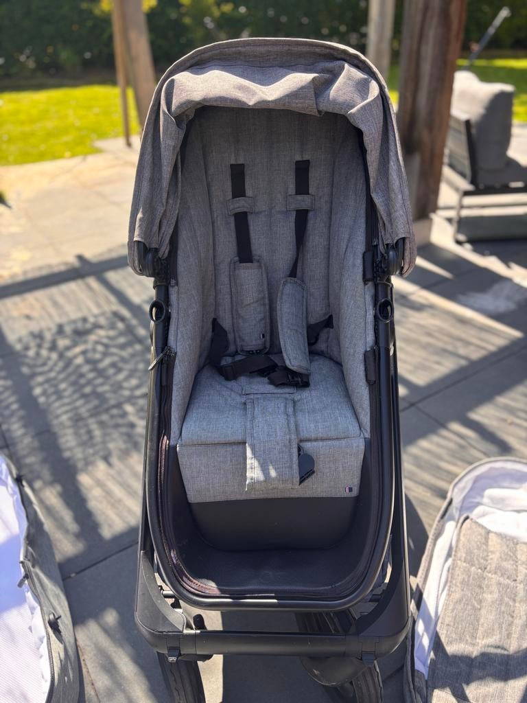 Dubatti E3 kinderwagen zwart/bruin met grijs gemêleerde bekl, Ophalen, Gebruikt, Kinderwagen, Overige merken