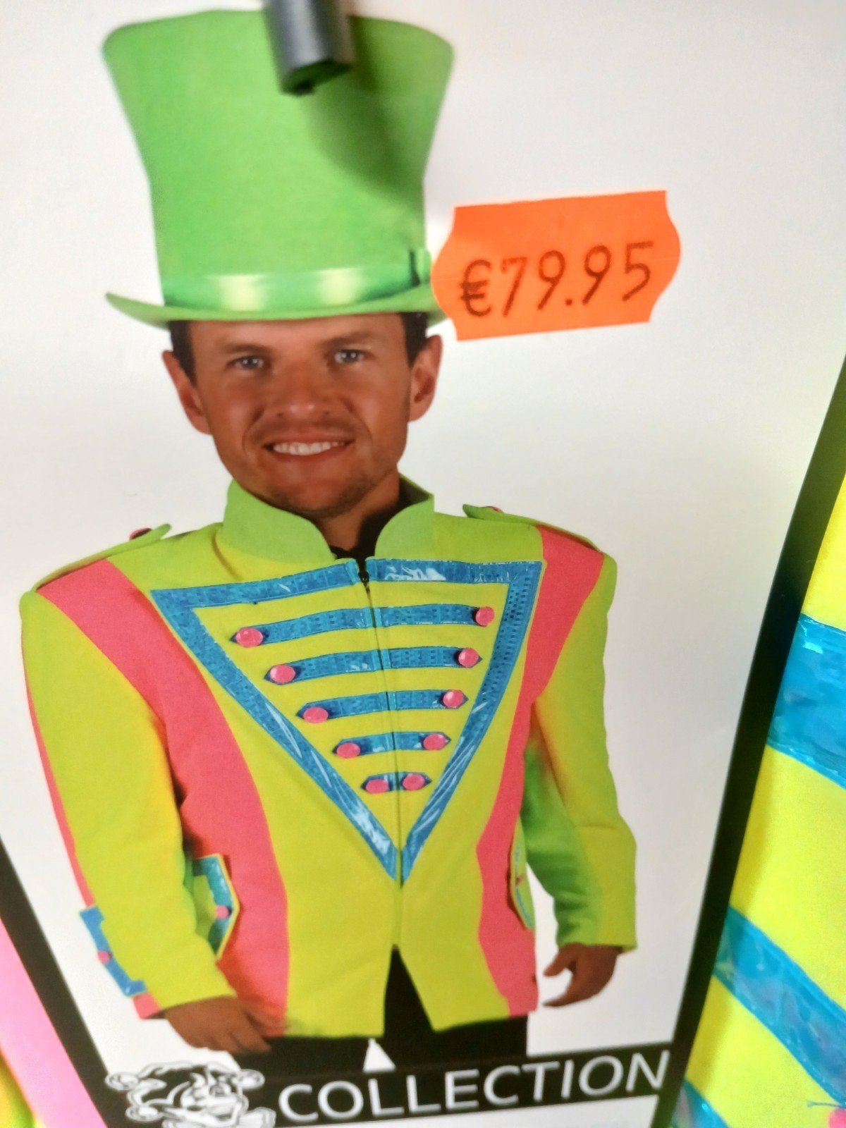 Carnavalsjas neon roze/geel/blauw - Nieuw met kaartje, Carnaval, Maat 46/48 (XL) of groter, Nieuw, Ophalen of Verzenden