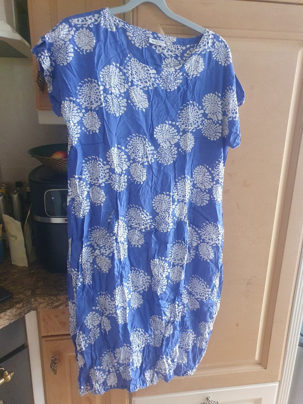 Te koop Masai jurk maat L blauw/wit, Maat 38/40 (M), Blauw, Ophalen of Verzenden, Zo goed als nieuw