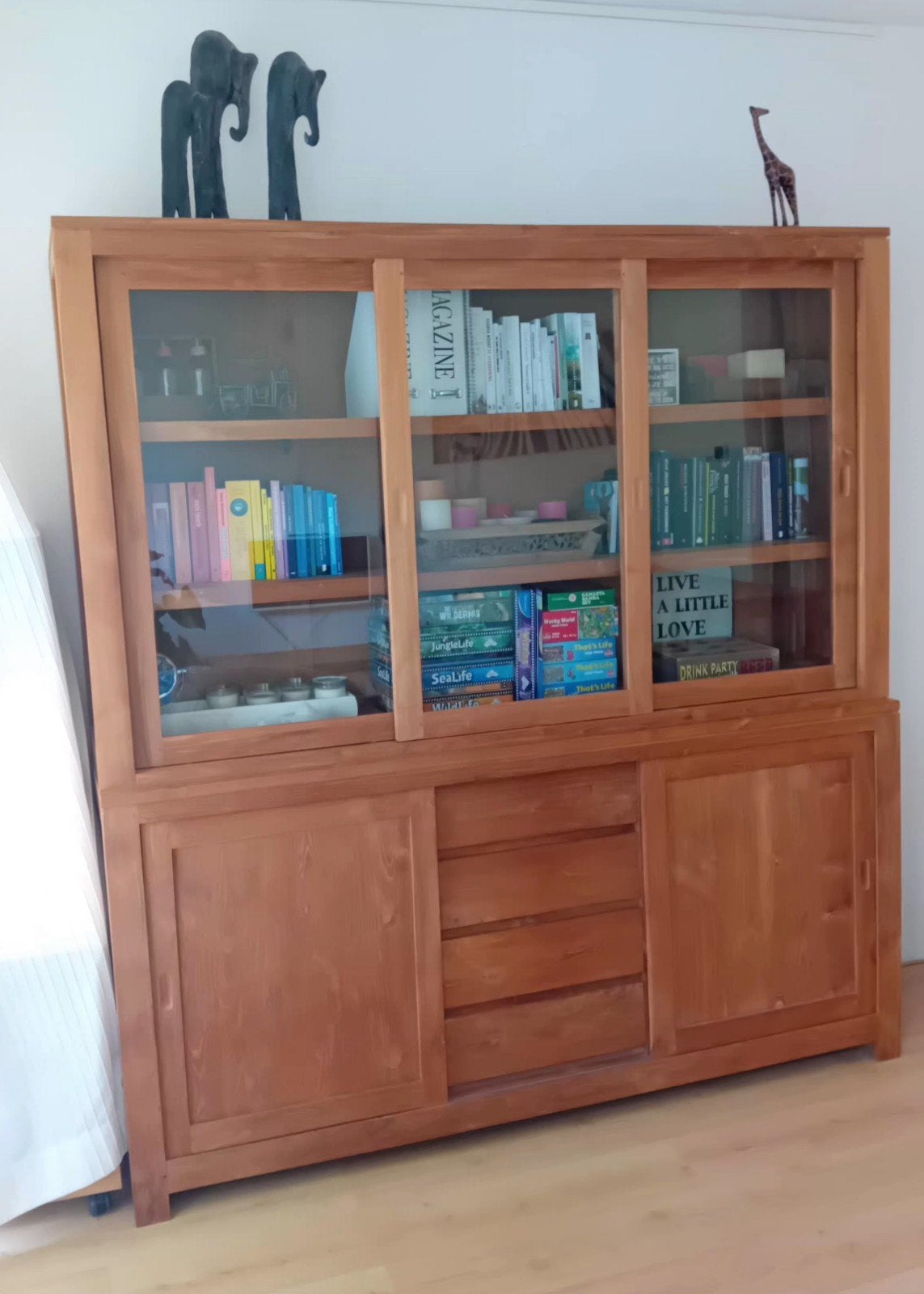 4-delige teak-houten meubel-set, in zeer goede staat, Ophalen