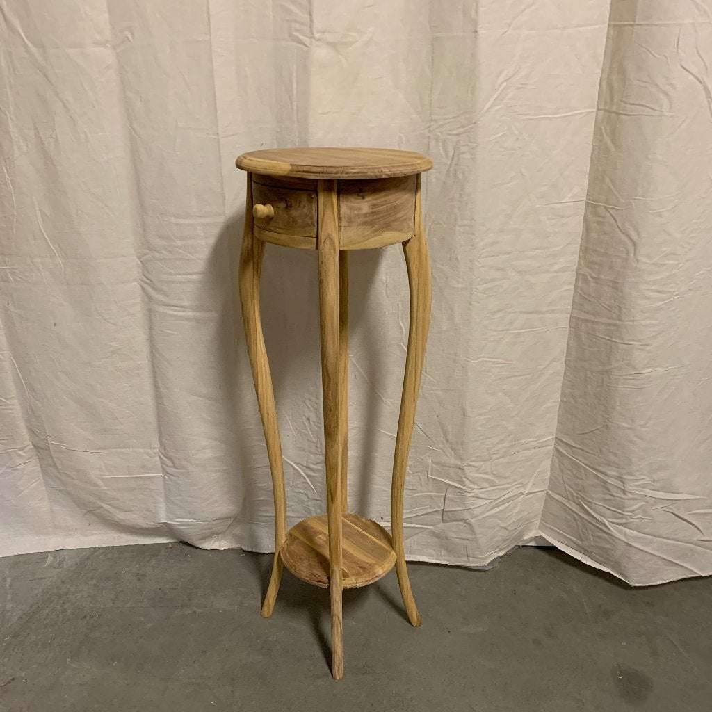 ronde bijzettafel - 30 x 30 cm - teak - Gratis bezorgd, TTM Wonen, Meubels – (Perzische) Tapijten en Woonaccessoires, Minder dan 55 cm