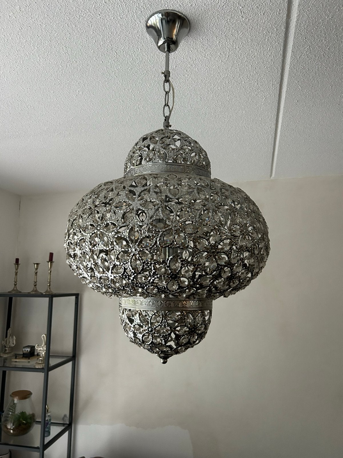 Set van 2 Arabische stijl lampen met kristallen, Ophalen, Gebruikt, Metaal