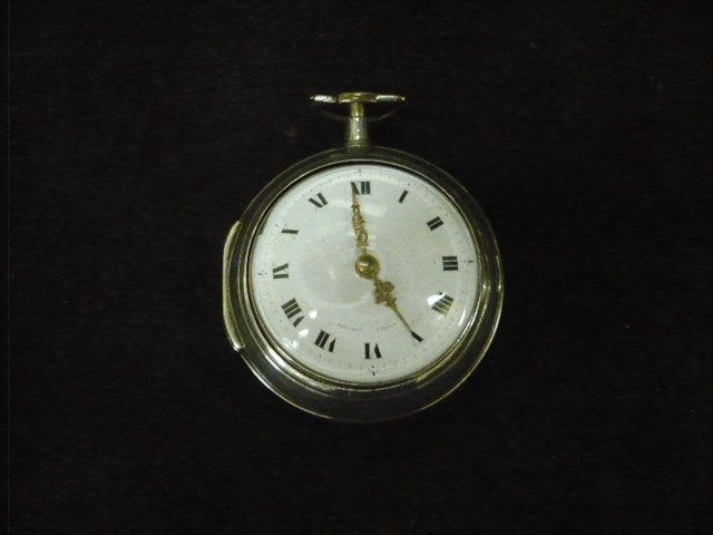antiek zilveren zakhorloge in losse kast het uurwerk moet, Antiek en Kunst, Ophalen of Verzenden, Zilver