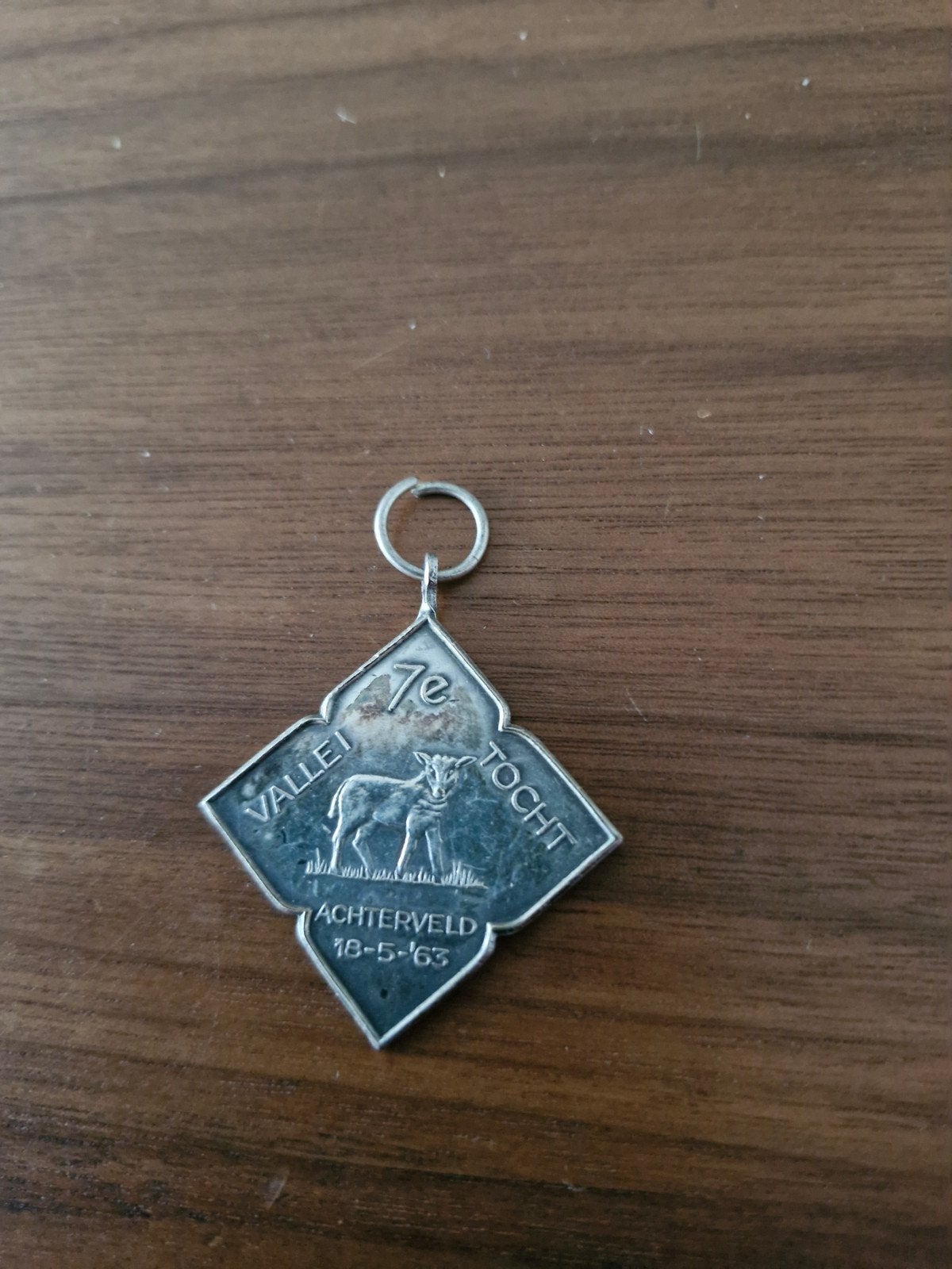 092  Zilverkleurig Medaille 7e Valleitocht Achterveld 1963, Ophalen of Verzenden