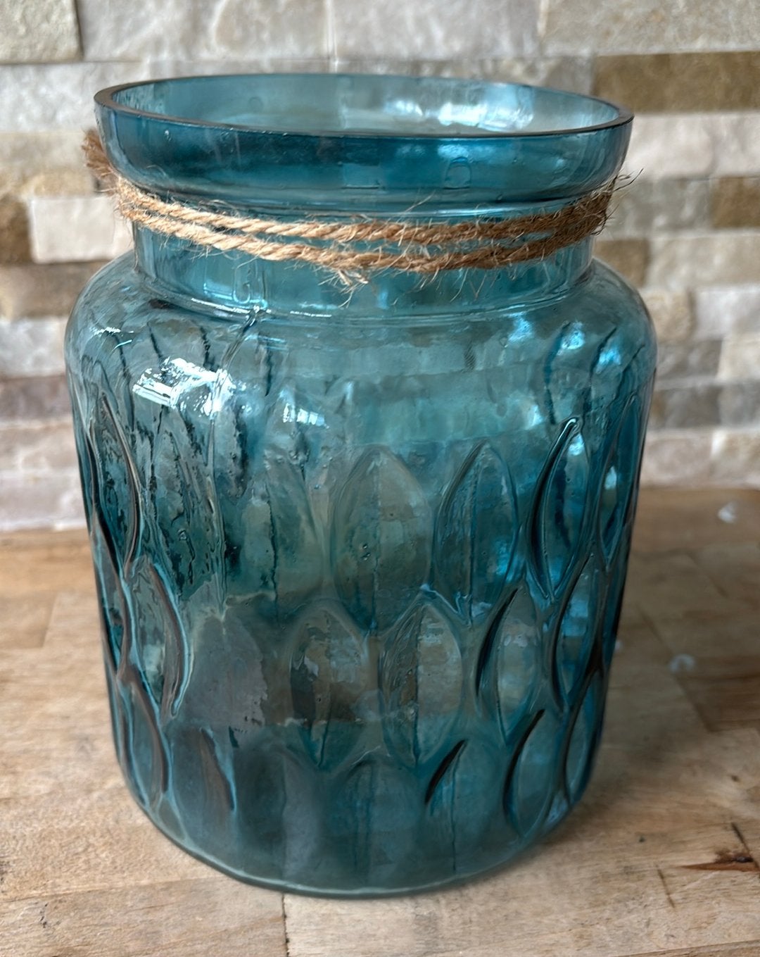 Vaas blauw glas, Geschikt voor buiten, Blauw, Ophalen of Verzenden, 18 cm