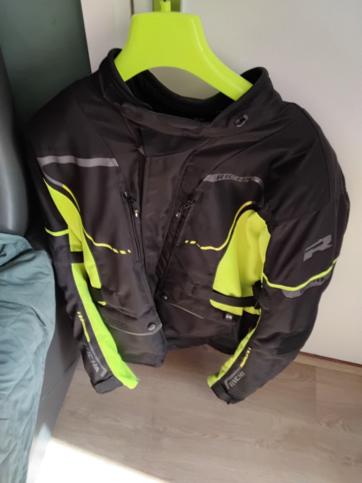 Richa textiel motorjas 5XL - Zwart/Neon Geel, Motoren, Kleding | Motorkleding, Ophalen, Jas | textiel, Richa