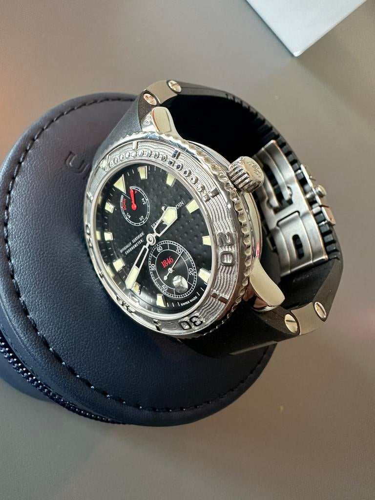 Ulysse Nardin Marine Diver,40 mm, zgan, Ophalen of Verzenden, Zo goed als nieuw, Staal, Overige merken