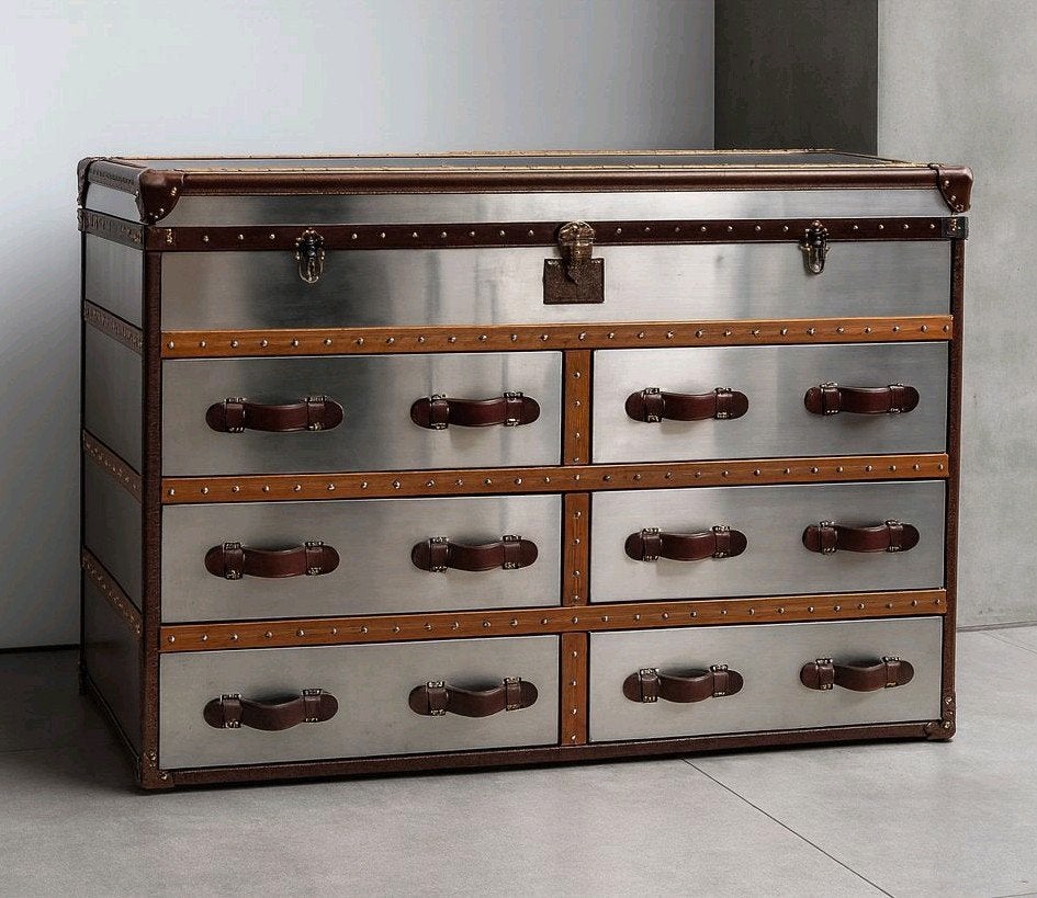 Eyecatcher chest of drawers, vintage travel ladekast, Huis en Inrichting, Kasten | Ladekasten, Gebruikt, 100 tot 150 cm, 5 laden of meer