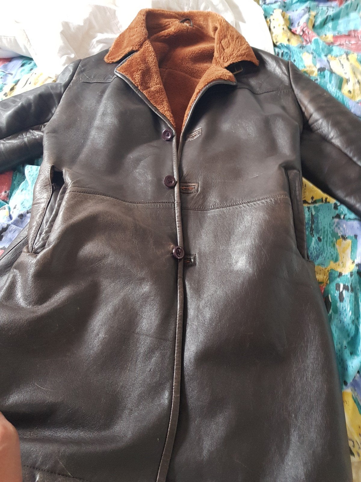 Angeljackets Leren Jas met Warme Voering, Bruin, Angeljackets, Overige maten, Ophalen of Verzenden