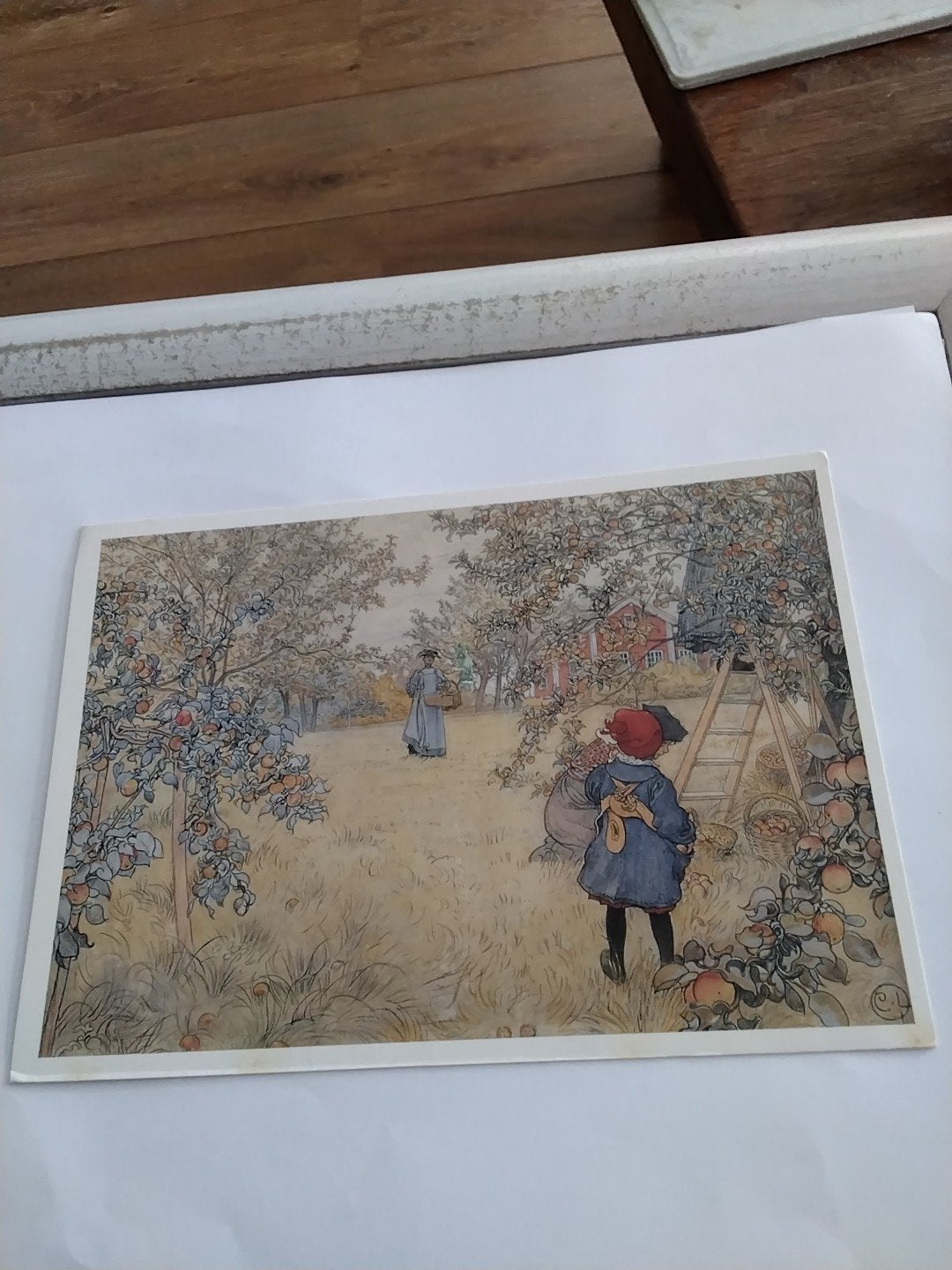 Vintage prent van Carl Larsson: 'Appeloogst', Verzamelen, Ophalen of Verzenden