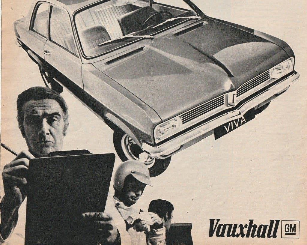 Retro reclame 1970 Vauxhall Viva auto ga 'm rijden, Verzenden, Overige typen
