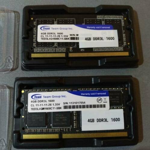 4GB DDR3L en DDR3 1600MHZ laptop geheugen, DDR3, Ophalen of Verzenden, Zo goed als nieuw, Laptop