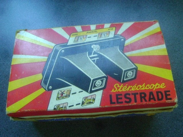 Vintage Stéréoscope LESTRADE met Souvenir stereokaarten, Ophalen of Verzenden
