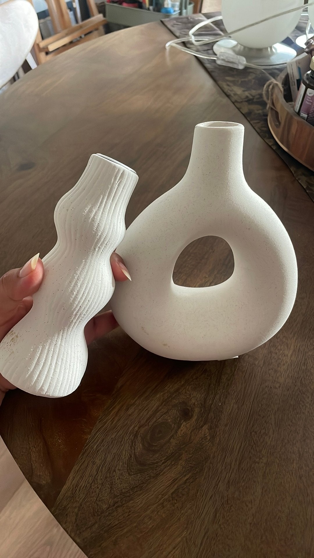Mooi vaasje en kandelaar decoratie, Huis en Inrichting, Woonaccessoires | Vazen, Ophalen, Gebruikt, Wit, Glas
