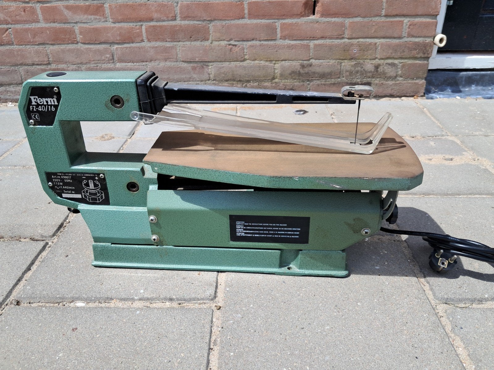 Ferm FZ-40/16 Figuurzaagmachine, Doe-het-zelf en Verbouw, Gereedschap | Zaagmachines, Ophalen, Minder dan 30 mm, Gebruikt, Ferm