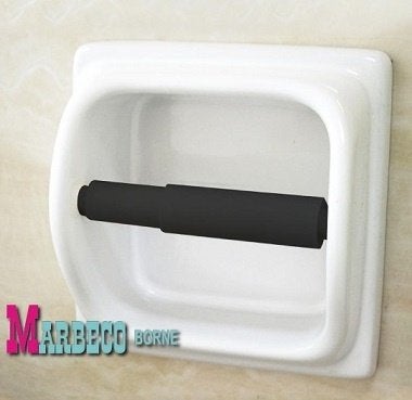 WC Toilet rolhouder, toiletrol houder, Universeel, zwart, Zwart, Diversen, Nieuw, Marbeco