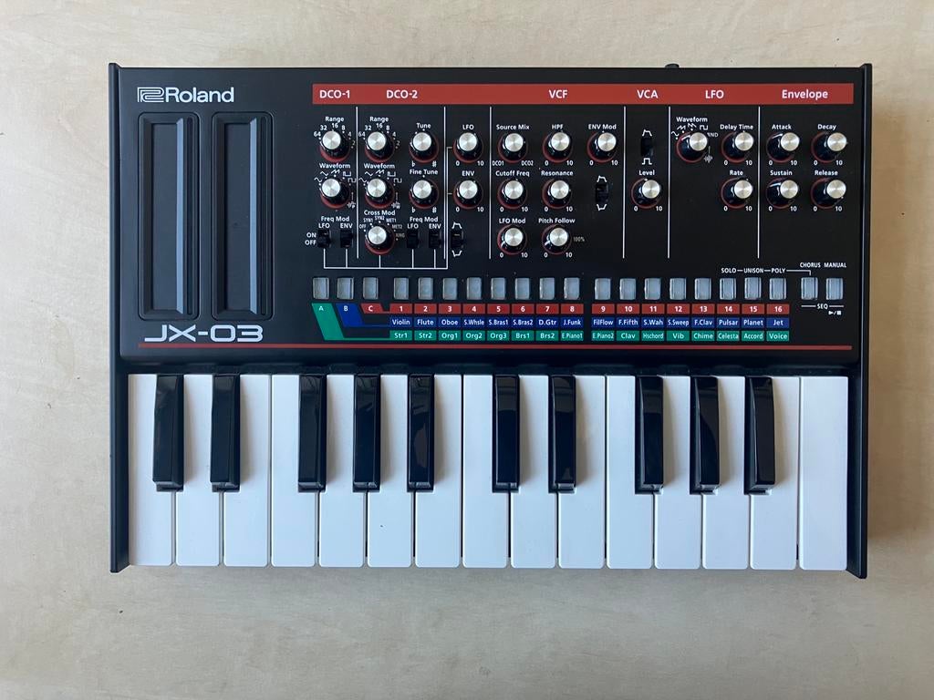 Roland JX-03 Boutique Synthesizer met K-25M Keyboard, Roland, Midi-aansluiting, Zo goed als nieuw, Overige aantallen