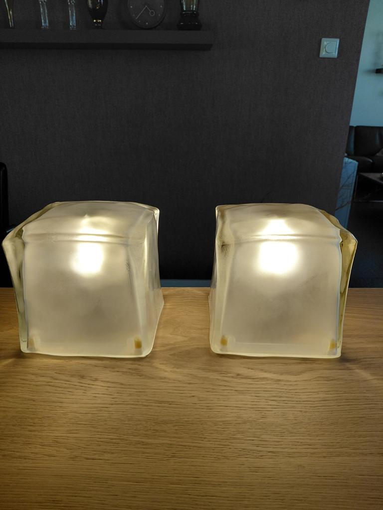 2 Iviken , Ice Cube , lampen , Ikea, Ophalen of Verzenden, Gebruikt, Glas