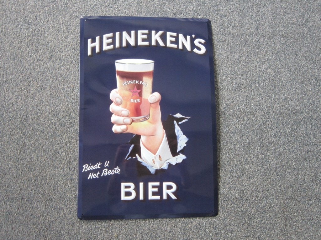 HEINEKEN BIER BLIKKEN RECLAMEBORD, Verzamelen, Ophalen, Nieuw, Reclamebord, Plaat of Schild, Heineken