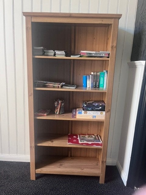 Houten boekenkast met 5 schappen B:92 x D:33 x H:190, Ophalen, Gebruikt, 50 tot 100 cm, 150 tot 200 cm