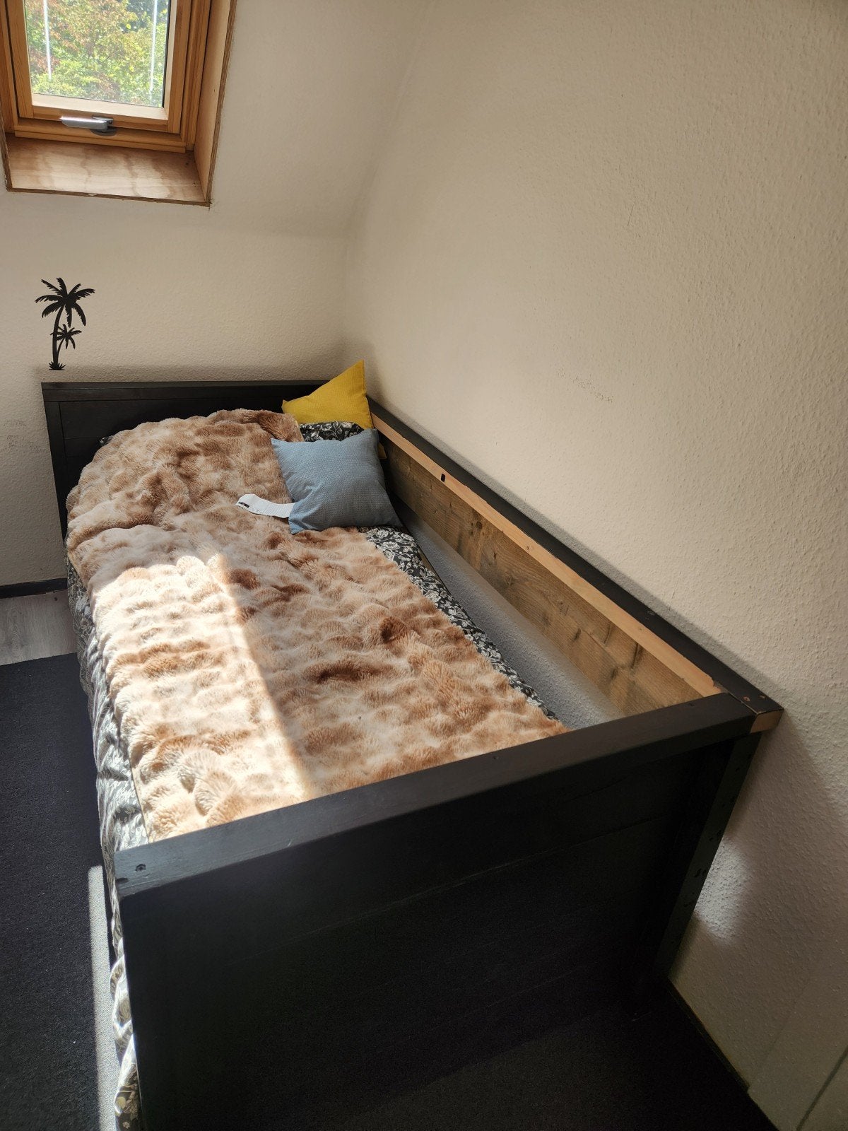 steigerhout 1 persoons bed, Huis en Inrichting, Slaapkamer | Complete slaapkamers, Ophalen, Eenpersoons