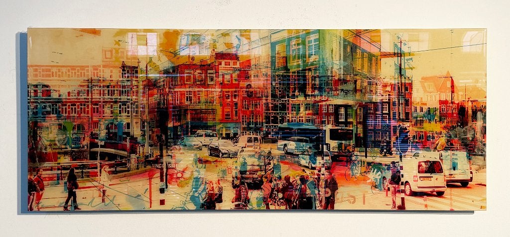 Schilderij Paco Raphael, Ophangklaar, Glas, Ophalen of Verzenden, Gemengde techniek