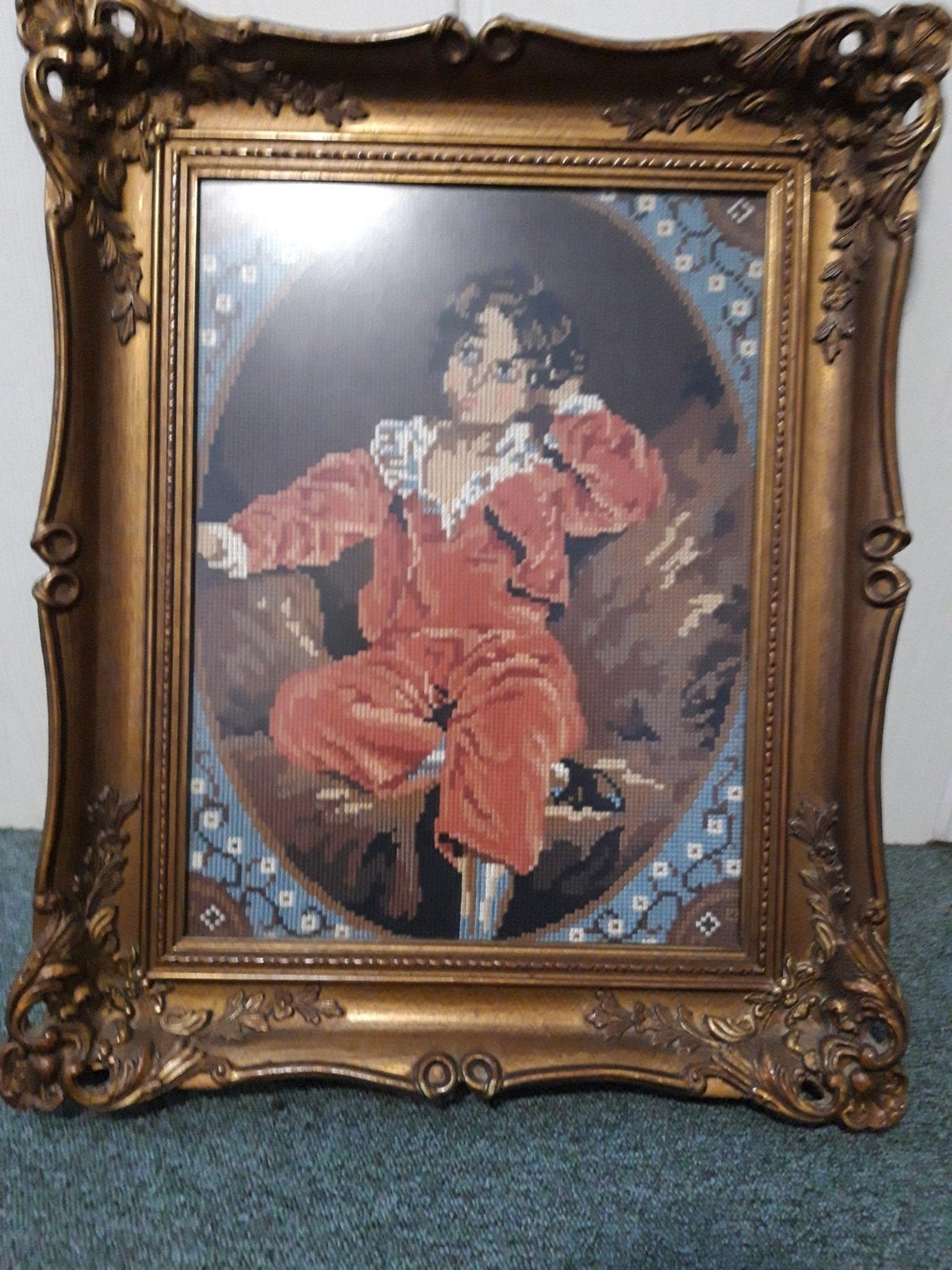 handgeborduurd schilderij, Ophalen