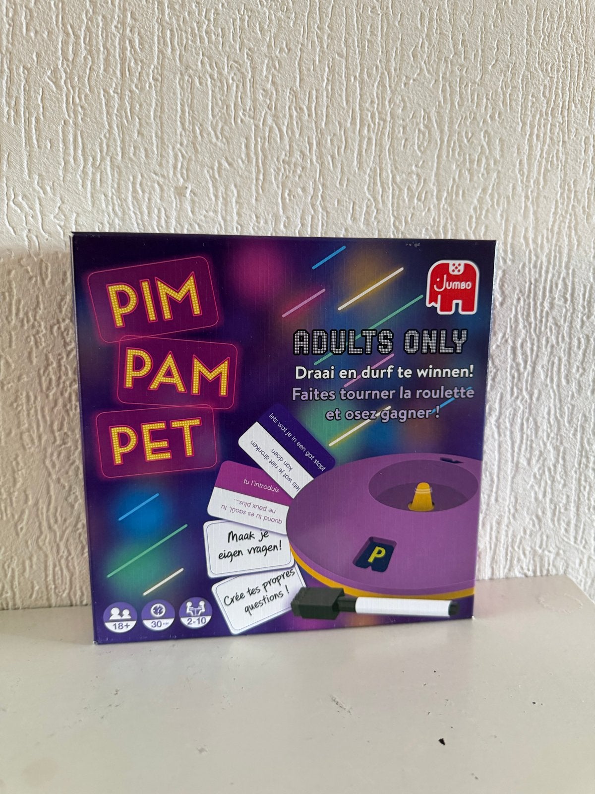 Pim Pam Pet Adults Only - Jumbo - Zo goed als nieuw, Hobby en Vrije tijd, Drie of vier spelers, Ophalen of Verzenden, Zo goed als nieuw