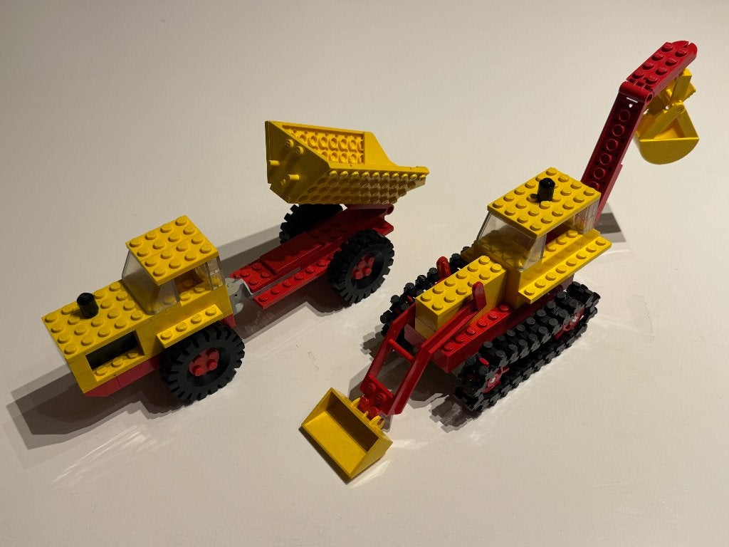 LEGO - Set 387 - Legoland - Excavator and Dumper (1976), Lego, Compleet, Ophalen of Verzenden, Zo goed als nieuw