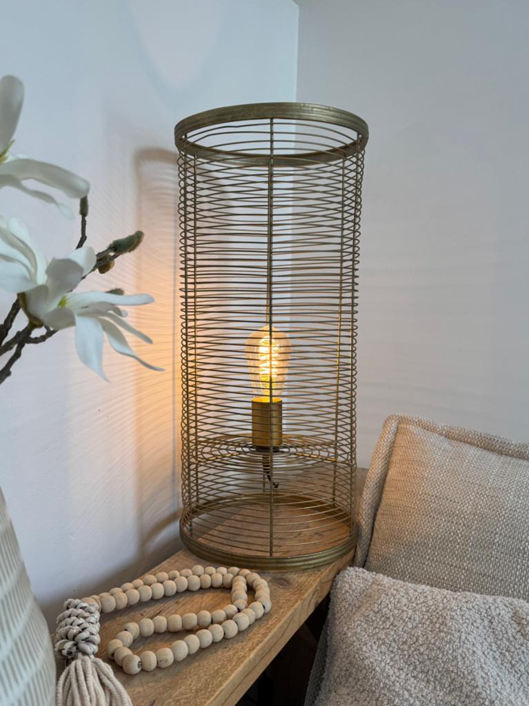 Luxe gouden tafellamp 55 cm, Ophalen, Nieuw, Metaal, 50 tot 75 cm