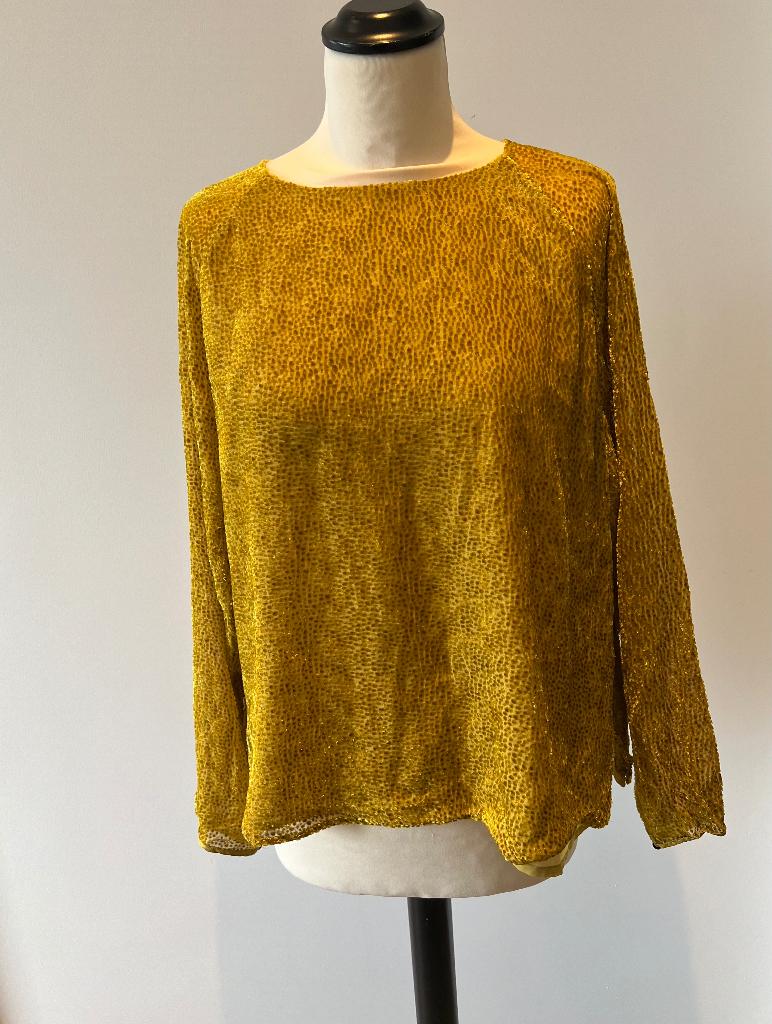 New mosterd geel Jigsaw blouse shirt NP 140,- L 40 42 Bijenk, Kleding | Dames, Jigsaw, Geel, Maat 42/44 (L), Ophalen of Verzenden