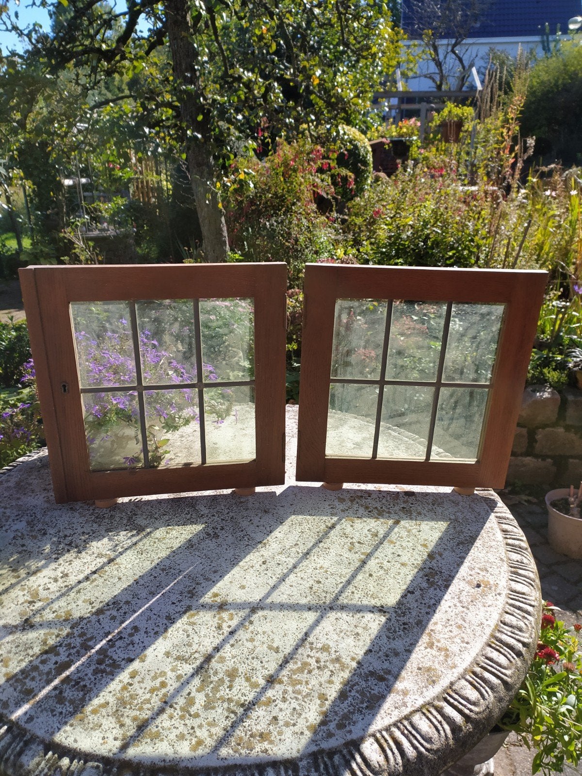 leuke vensterbank decoratie, eiken met groen glas 40 x 40 cm, Huis en Inrichting, Ophalen