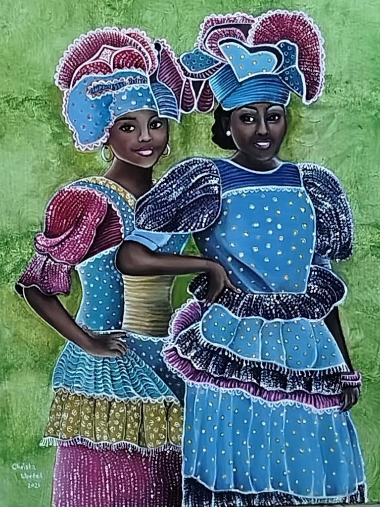 Schilderij van twee vrouwen uit Curaçao, Ophalen