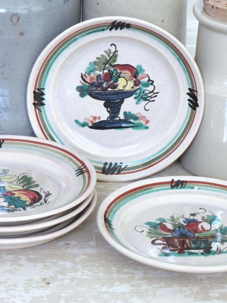 Set vintage bordjes Perignem “Fruitdecor”, Antiek en Kunst, Ophalen of Verzenden