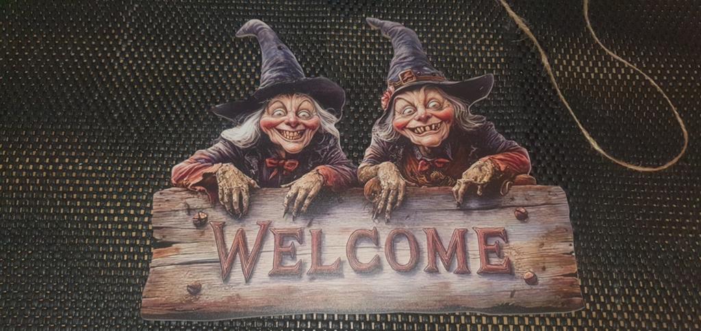 Wandbord welcome met twee heksen, Ophalen of Verzenden, Nieuw