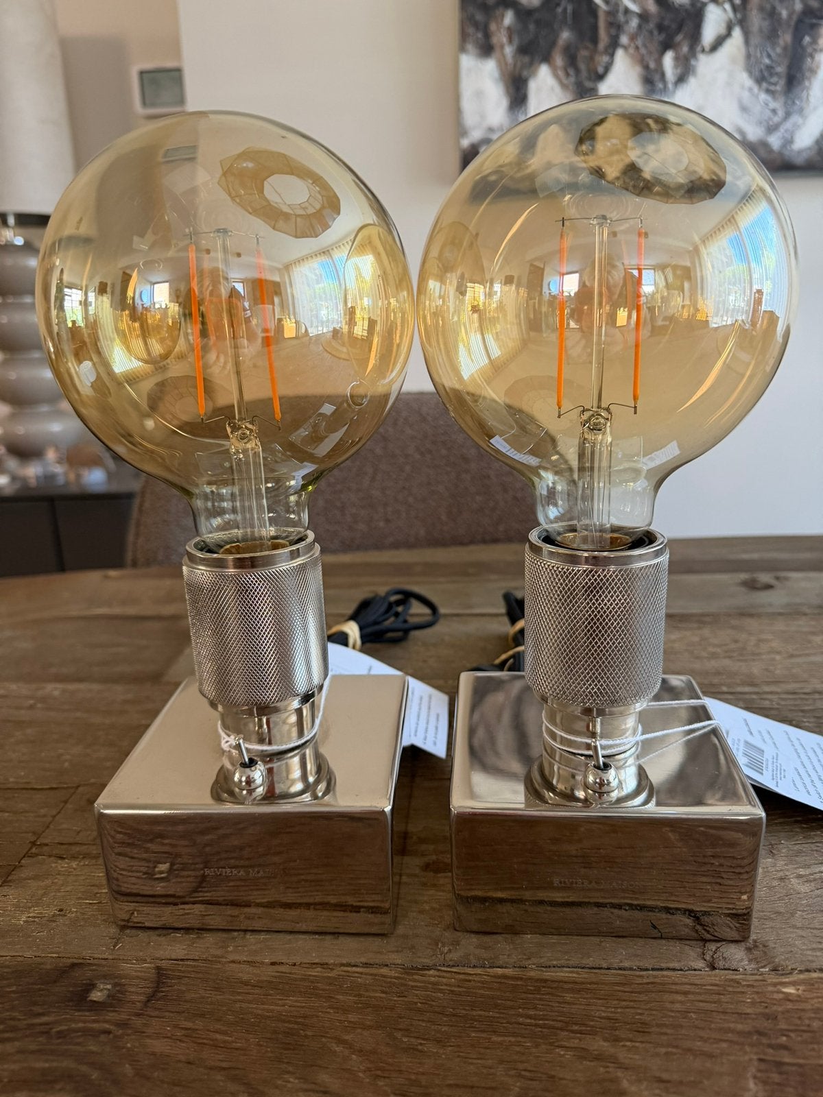 Riviera Maison Lobby Loft lamp COMPLEET, Ophalen of Verzenden, Zo goed als nieuw, E27 (groot), Led-lamp