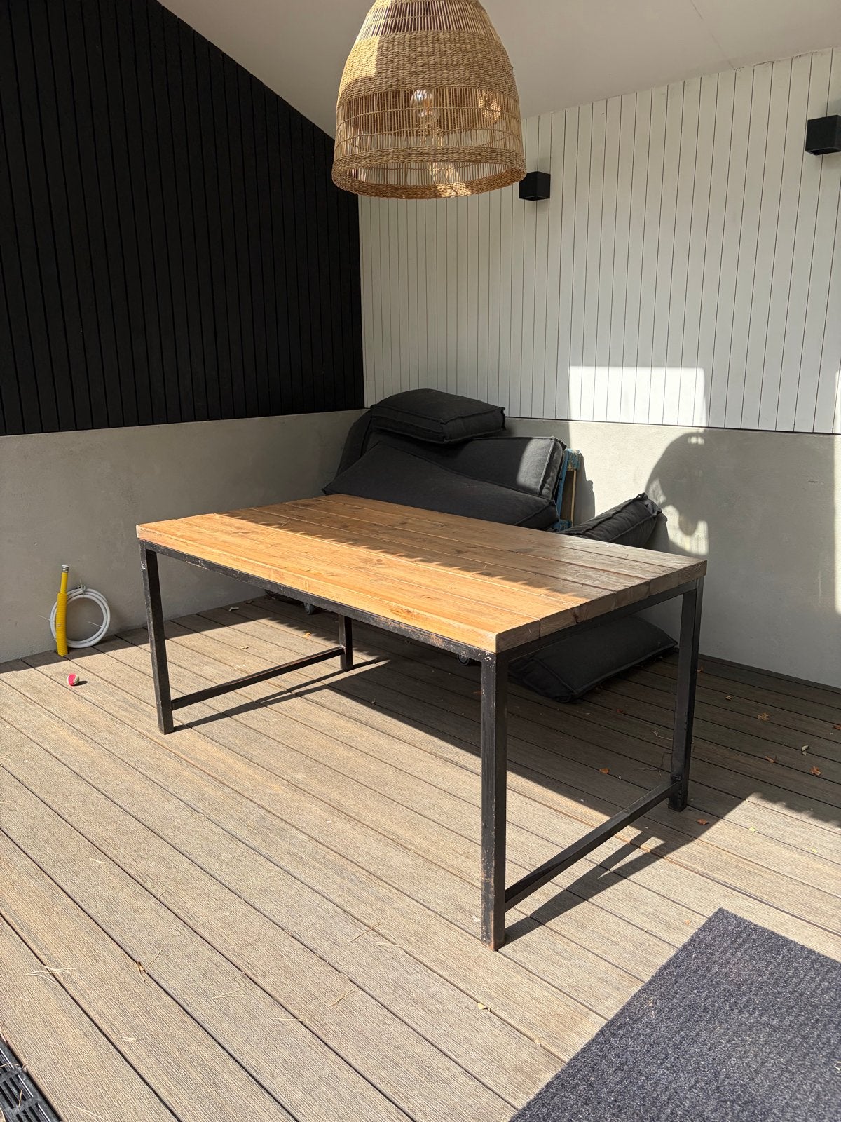 Industriële tafel 160x87cm - Prima staat, Ophalen, Gebruikt, 50 tot 100 cm, 150 tot 200 cm