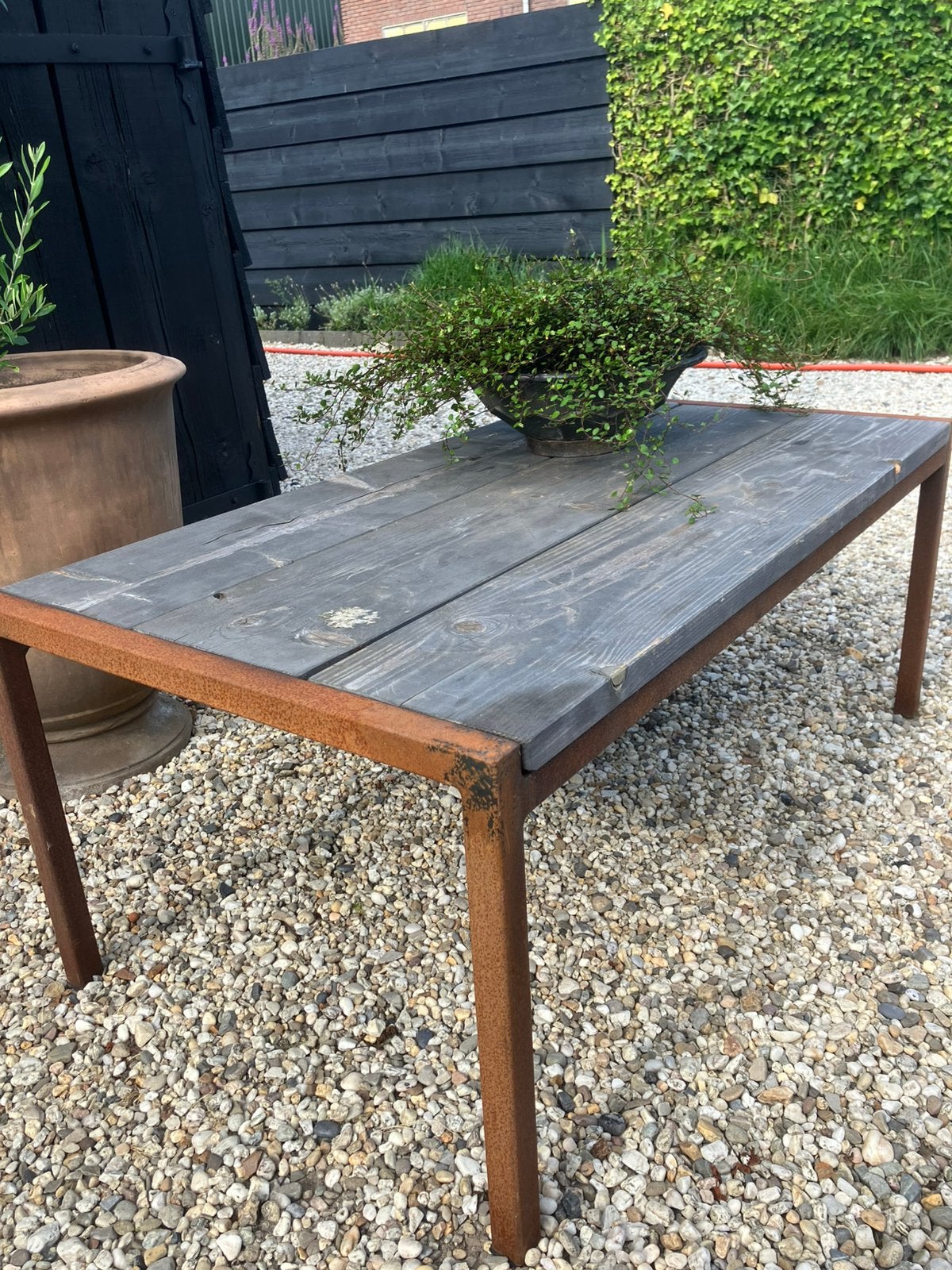 Buiten tuin/ loungeset tafel, Tuin en Terras, Ophalen, Gebruikt, Vierkant, Overige materialen