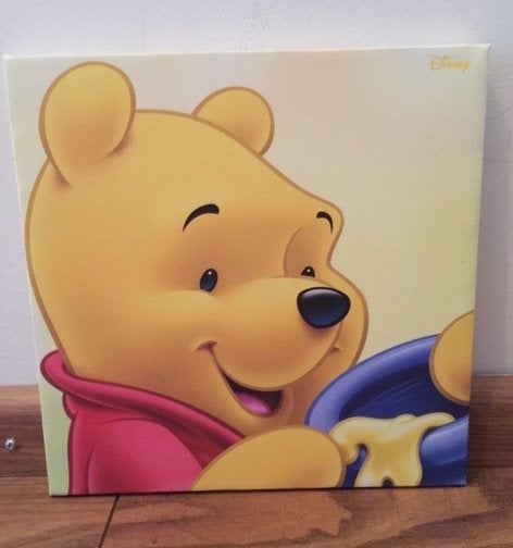 Wanddecoratie canvas Winnie the Pooh Winnie de Poeh 30x30cm, Ophalen of Verzenden, Winnie de Poeh of vrienden, Nieuw, Plaatje of Poster