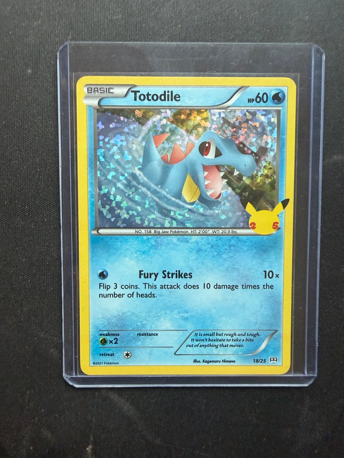 Totodile 18/25 Holo, Ophalen of Verzenden, Zo goed als nieuw, Losse kaart, Foil